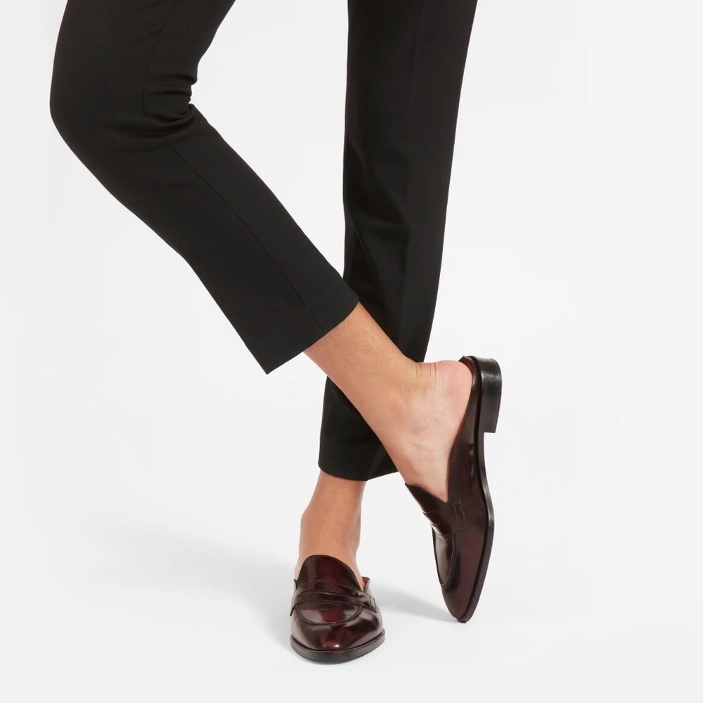 The Modern Penny Loafer Mule Burgundy Italian leather EUC